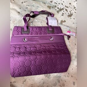 Thirty One Vary You Versatile Bag Plum Quilted Dots